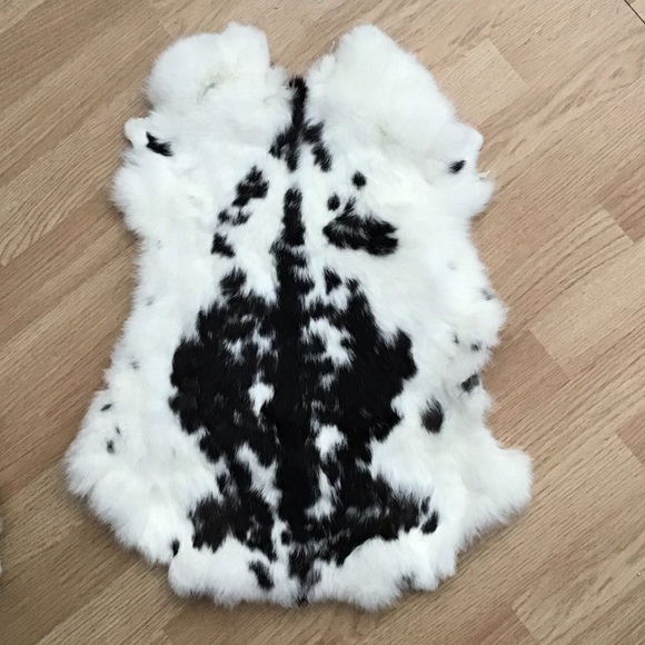 Other - A438 Black and White rabbit pelt X-Large